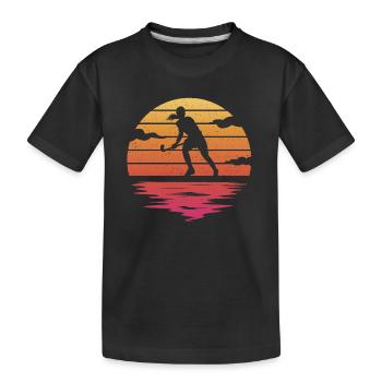 Feldhockey Spieler Frauen Hockey - Kinder Premium Bio T-Shirt - Schwarz - Vorne