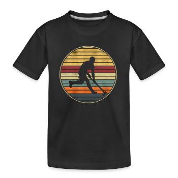 Feldhockey Spieler Frauen Hockey - Kinder Premium Bio T-Shirt - Schwarz - Vorne