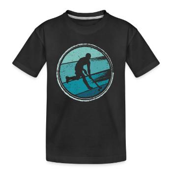 Feldhockey Spieler Retro Hockey Spieler - Kinder Premium Bio T-Shirt - Schwarz - Vorne