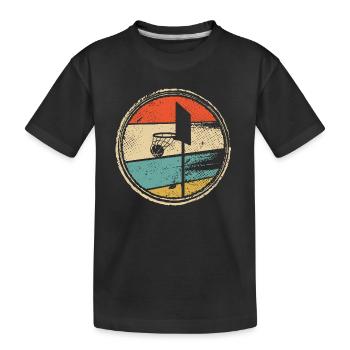 Basketball Hoop Coach Retro Basketball Player - Kids' Premium Organic T-Shirt - black - Front