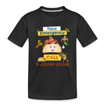 Taco Notruf 9 Juan Juan Lustiger Taco Liebhaber - Kinder Premium Bio T-Shirt - Schwarz - Vorne