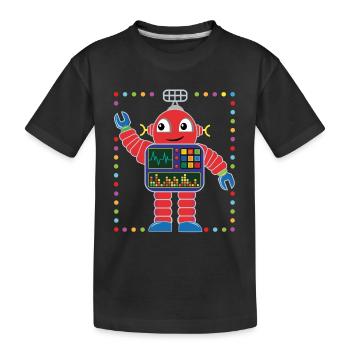 Petit robot coloré - T-shirt bio Premium Enfant - noir - Devant