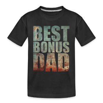 Best Bonus Dad - Kinder Premium Bio T-Shirt - Schwarz - Vorne