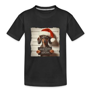 Dackel Weihnachten Santa Hund Hundeliebhaber - Kinder Premium Bio T-Shirt - Schwarz - Vorne