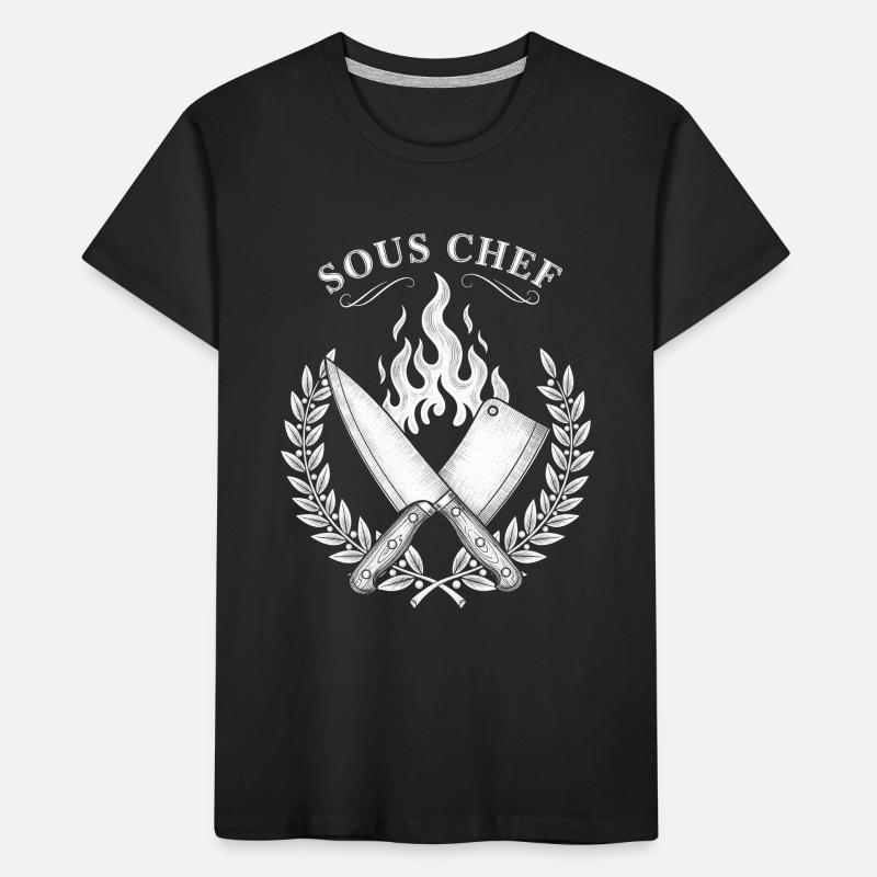 Sous-chef Flammes Conception de cuisson T-shirt bio Premium Enfant