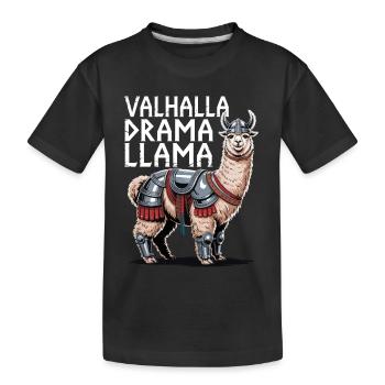 Valhalla Drama Llama - Kids' Premium Organic T-Shirt - black - Front