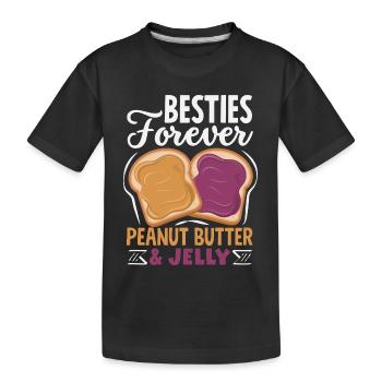 Look Partner Beurre de Cacahuète & Confiture Design - T-shirt bio Premium Enfant - noir - Devant