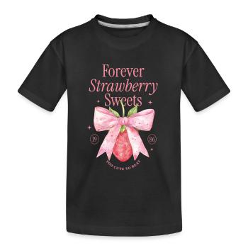 Coquette Bow fraise millésime - T-shirt bio Premium Enfant - noir - Devant