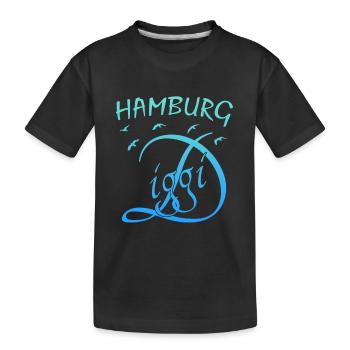 Hamburg - Kinder Premium Bio T-Shirt - Schwarz - Vorne
