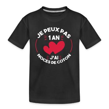 Je peux pas j'ai noces de coton - T-shirt bio Premium Enfant - noir - Devant