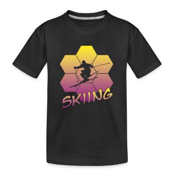 Skiing - Kinder Premium Bio T-Shirt - Schwarz - Vorne