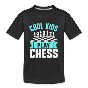 Chess Player Cool Kids Play Chess - Kids' Premium Organic T-Shirt - black - Front