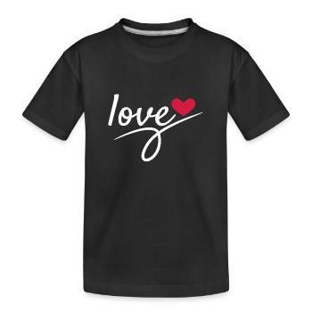 Saint Valentin Romantique - T-shirt bio Premium Enfant - noir - Devant