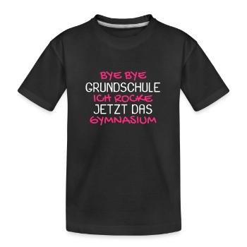 Gymnasium Einschulung Schulbeginn Geschenk - Kinder Premium Bio T-Shirt - Schwarz - Vorne