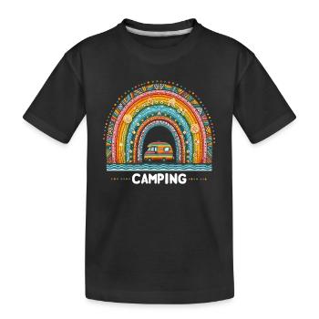 Rainbow Camping Tentes Holiday Time Out Caravane - T-shirt bio Premium Enfant - noir - Devant