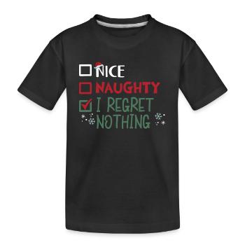 Noël Drôle Gentil Coquine Je ne regrette rien - T-shirt bio Premium Enfant - noir - Devant