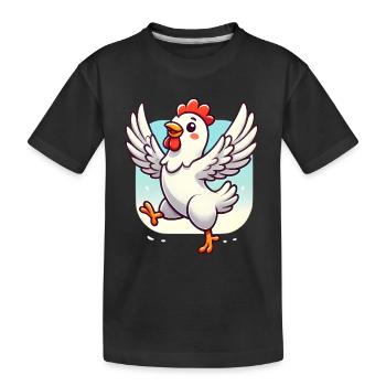 La vie s’améliore avec les poulets Graphique - T-shirt bio Premium Enfant - noir - Devant