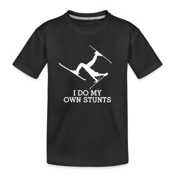 Ski je fais mes propres cascades - T-shirt bio Premium Enfant - noir - Devant