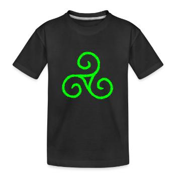 Keltisches Symbol Triskele Dreierspirale - Kinder Premium Bio T-Shirt - Schwarz - Vorne
