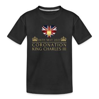 Britischer König Krönung Charles England Flagge - Kinder Premium Bio T-Shirt - Schwarz - Vorne