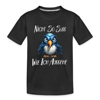 Kleiner süßer Pinguin Lustiger Spruch - Kinder Premium Bio T-Shirt - Schwarz - Vorne