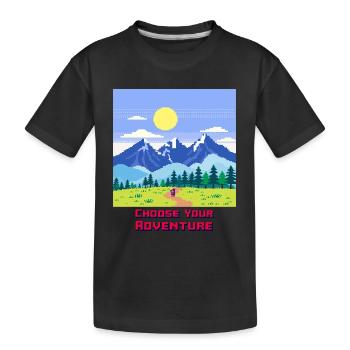 Retro Gaming Adventure - Kids' Premium Organic T-Shirt - black - Front