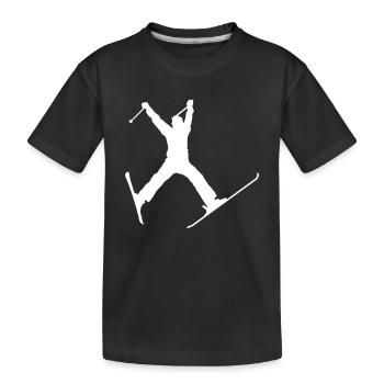 skier jump / ski jump - Kids' Premium Organic T-Shirt - black - Front