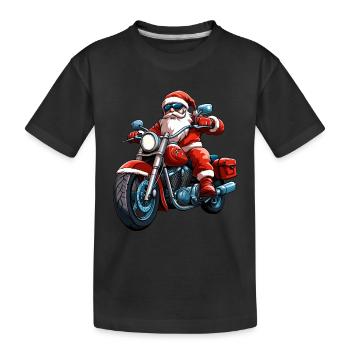 Motorcyclists Christmas - Kids' Premium Organic T-Shirt - black - Front
