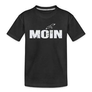 Moin Norddeutschland Plattdeutsch Geschenkidee - Kinder Premium Bio T-Shirt - Schwarz - Vorne