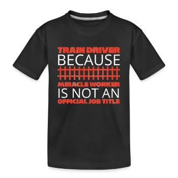 Train driver, train conductor, railway, subway, ICE, train - Kids' Premium Organic T-Shirt - black - Front
