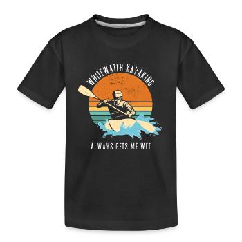 Le kayak en eau vive me mouille toujours - T-shirt bio Premium Enfant - noir - Devant