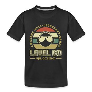 60 - Kids' Premium Organic T-Shirt - black - Front