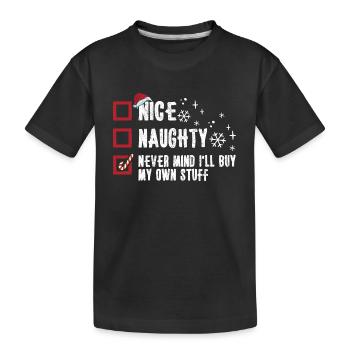 Christmas Funny Humor Saying Xmas Funny - Kids' Premium Organic T-Shirt - black - Front