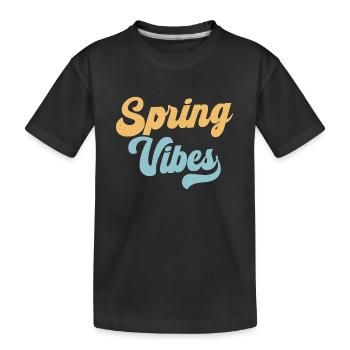 Spring Vibes - Kids' Premium Organic T-Shirt - black - Front