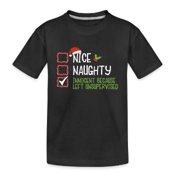 Christmas Funny Funny Humor Xmas Saying - Kids' Premium Organic T-Shirt - black - Front
