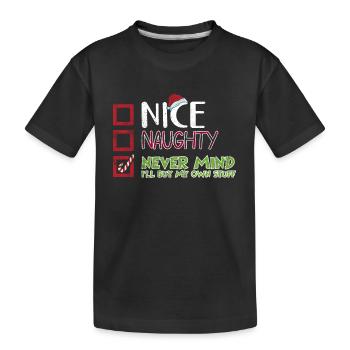 Christmas Xmas Saying Funny Witty Humor - Kids' Premium Organic T-Shirt - black - Front