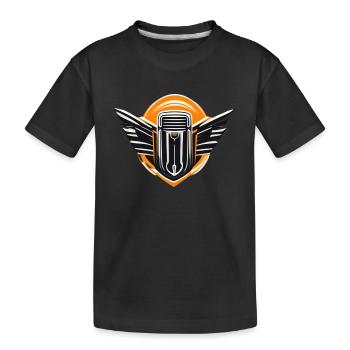 Logo Motor - Kinder Premium Bio T-Shirt - Schwarz - Vorne