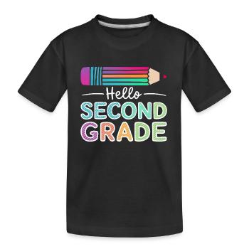 Bonjour la deuxième année - T-shirt bio Premium Enfant - noir - Devant