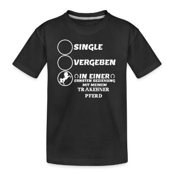 Beziehung Pferd horse Trakehner Pferd - Kinder Premium Bio T-Shirt - Schwarz - Vorne