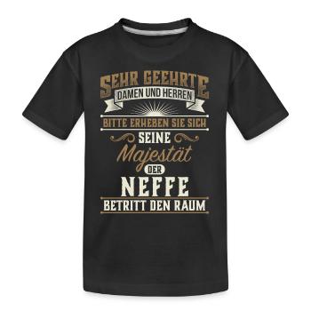 Neffe Geschwistersohn Geschwisterkind Geschenk - Kinder Premium Bio T-Shirt - Schwarz - Vorne