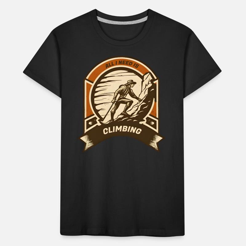 Klettern Bergsteiger Wanderer Geschenkidee Kinder Premium Bio T-Shirt