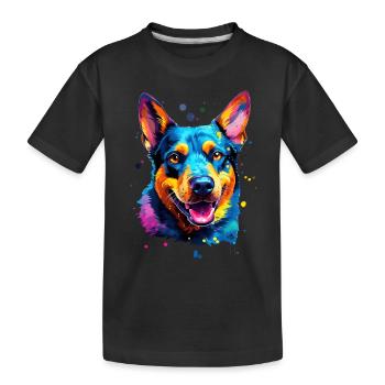 bouvier australien coloré - chiens colorés - T-shirt bio Premium Enfant - noir - Devant
