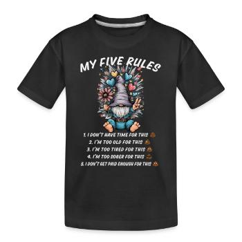 5 règles d’un gnome amusant - T-shirt bio Premium Enfant - noir - Devant