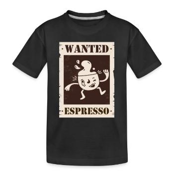 Wanted Espresso - Kids' Premium Organic T-Shirt - black - Front