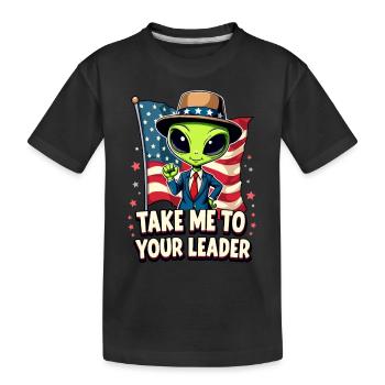 Emmenez-moi à votre leader USA Patriot Alien - T-shirt bio Premium Enfant - noir - Devant