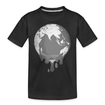 Planet Erde schmilzt durch Klimawandel - Kinder Premium Bio T-Shirt - Schwarz - Vorne