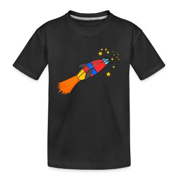 rocket - Kids' Premium Organic T-Shirt - black - Front