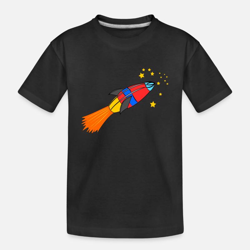 rakete - Kinder Premium Bio T-Shirt - Schwarz
