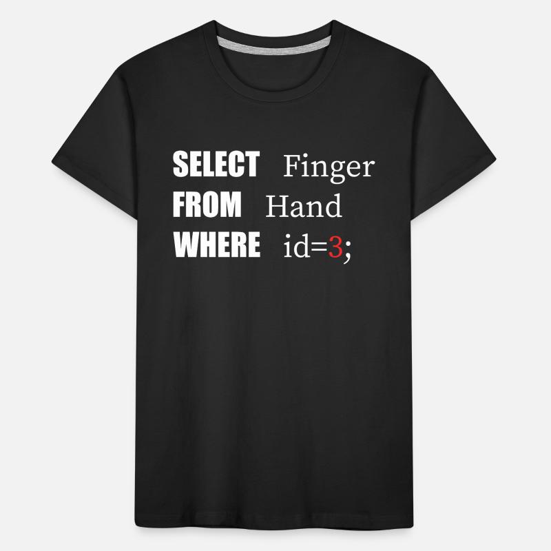 Doigt de sélection à la main, code amusant. Langage des codeurs T-shirt bio Premium Enfant