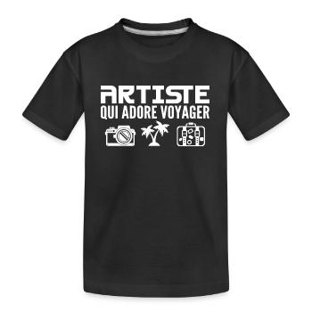 Reisende & Künstler: Leidenschaft & Entdeckung - Kinder Premium Bio T-Shirt - Schwarz - Vorne
